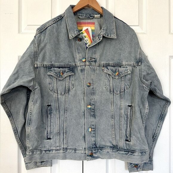 Levi's Jacket Pride Denim Trucker Jean Jacket Size M, L, XL - Picture 10 of 13